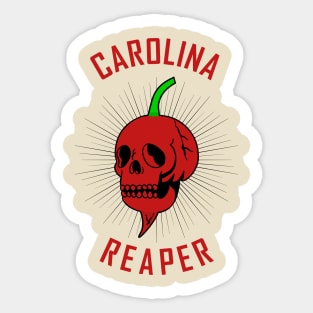 Skull carolina reaper hot pepper Sticker